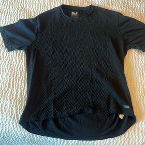 Denim & flower black dressy tee